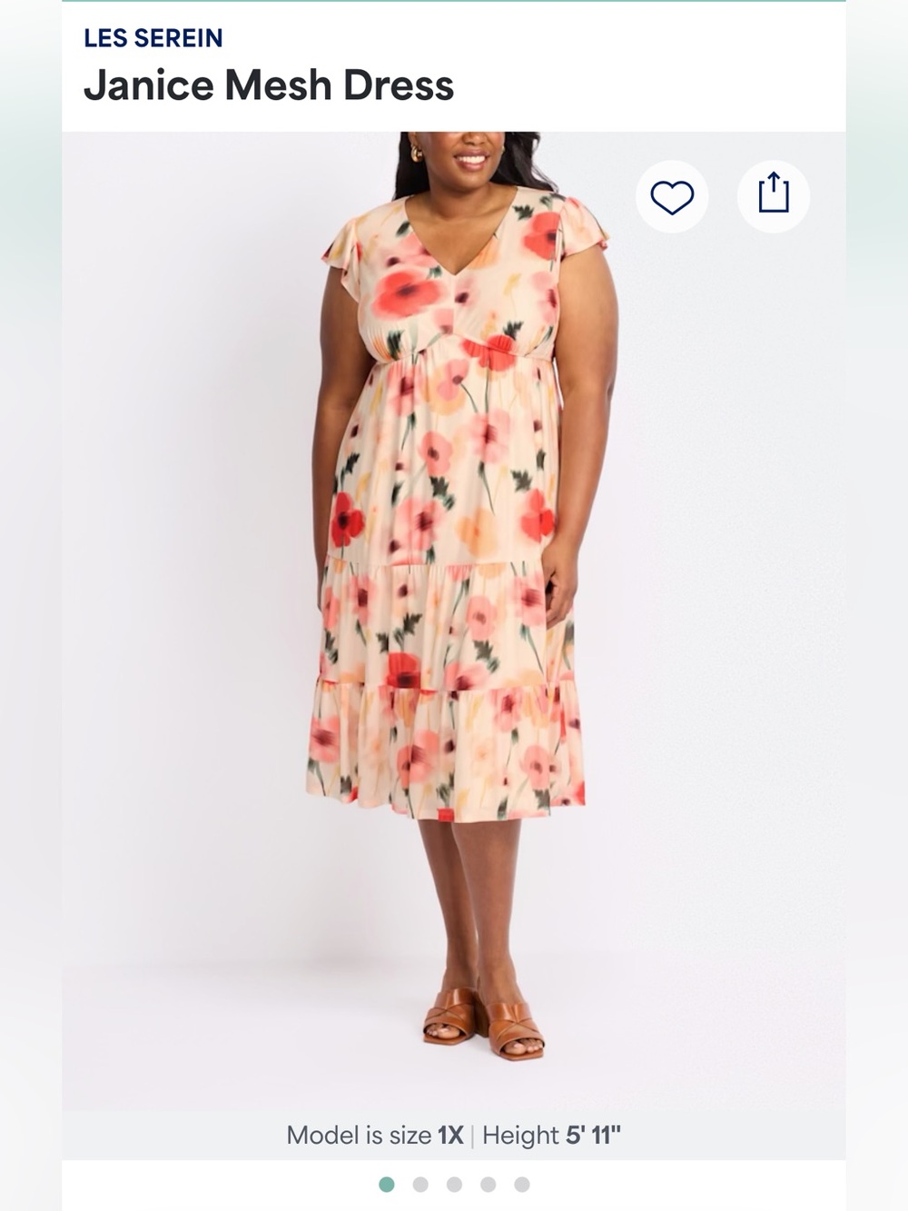 Les Serein Janice Mesh Floral Maxi Dress 2X NWT Stitch Fix